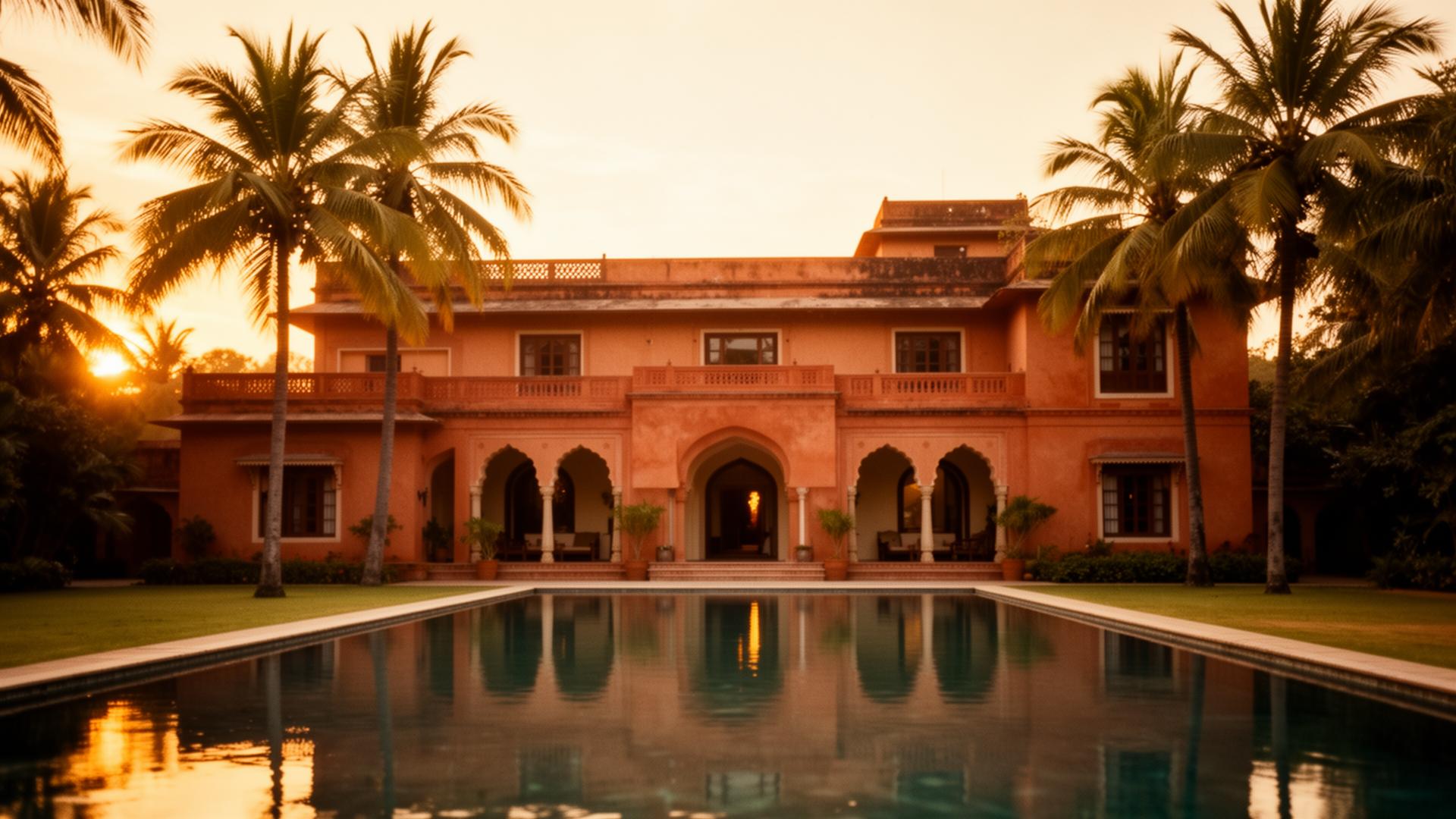 Heritage villa at golden hour